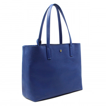 sac cabas cuir souple grainé bleu royal JULES & JENN