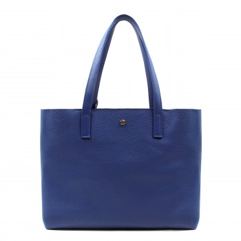 vue face sac cabas cuir souple grainé bleu royal JULES & JENN