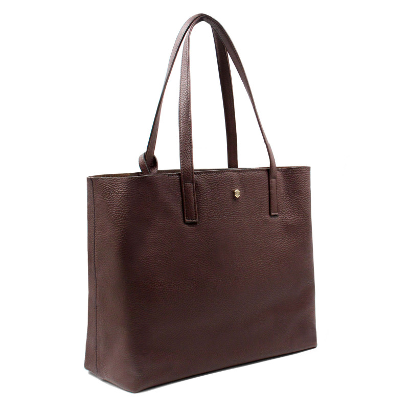 sac cabas cuir souple graine marron jules & jenn