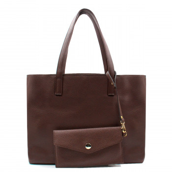 vue arri-re sac cabas cuir souple grainé marron JULES & JENN