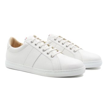 baskets made in france cuir grainé blanc JULES & JENN