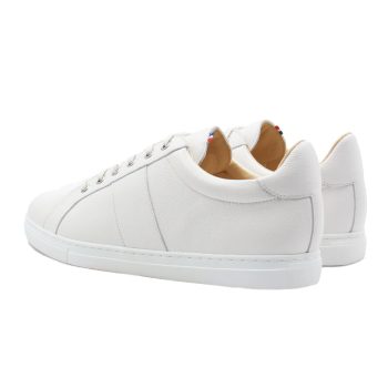 vue arrière baskets made in france cuir grainé blanc JULES & JENN