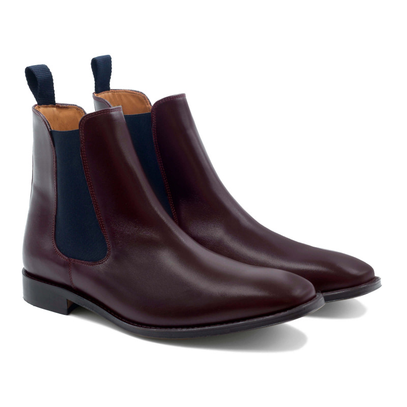 chelsea boots cuir bordeaux et bleu JULES & JENN