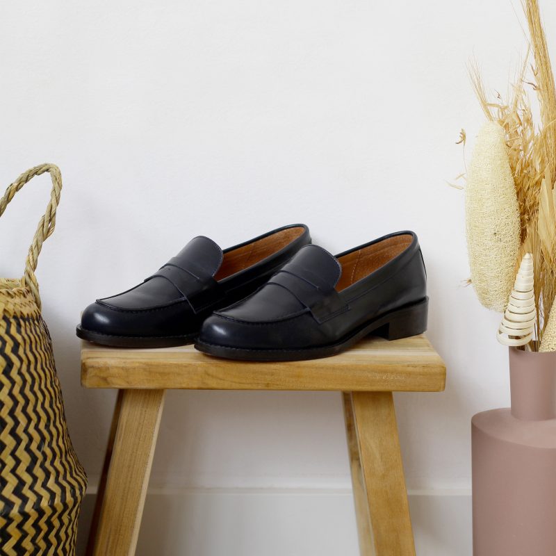vue posee mocassins femme cuir noir jules & jenn