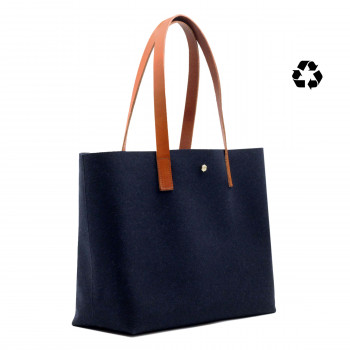 sac cabas drap de laine bleu JULES & JENN