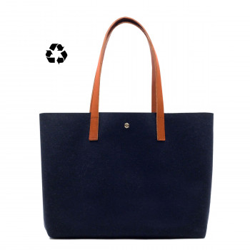 vue face sac cabas drap de laine bleu JULES & JENN