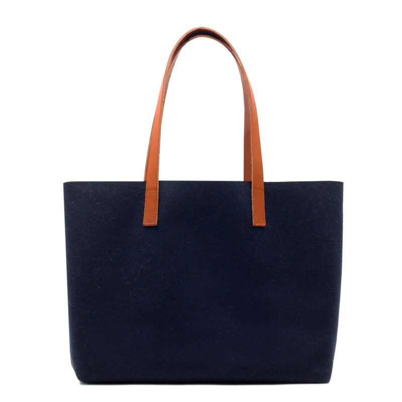 vue dos sac cabas drap de laine bleu JULES & JENN