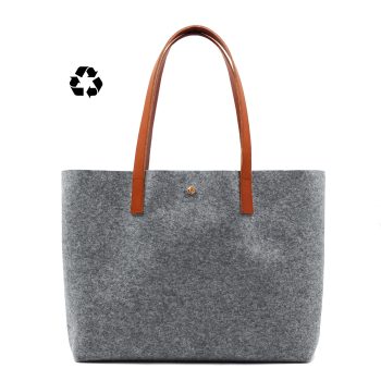 vue face sac cabas drap de laine gris JULES & JENN