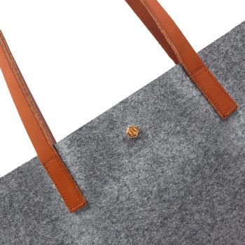 gros plan sac cabas drap de laine gris JULES & JENN