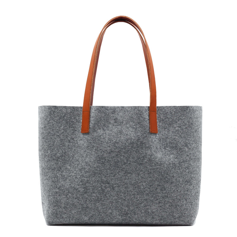 vue dos sac cabas drap de laine gris JULES & JENN