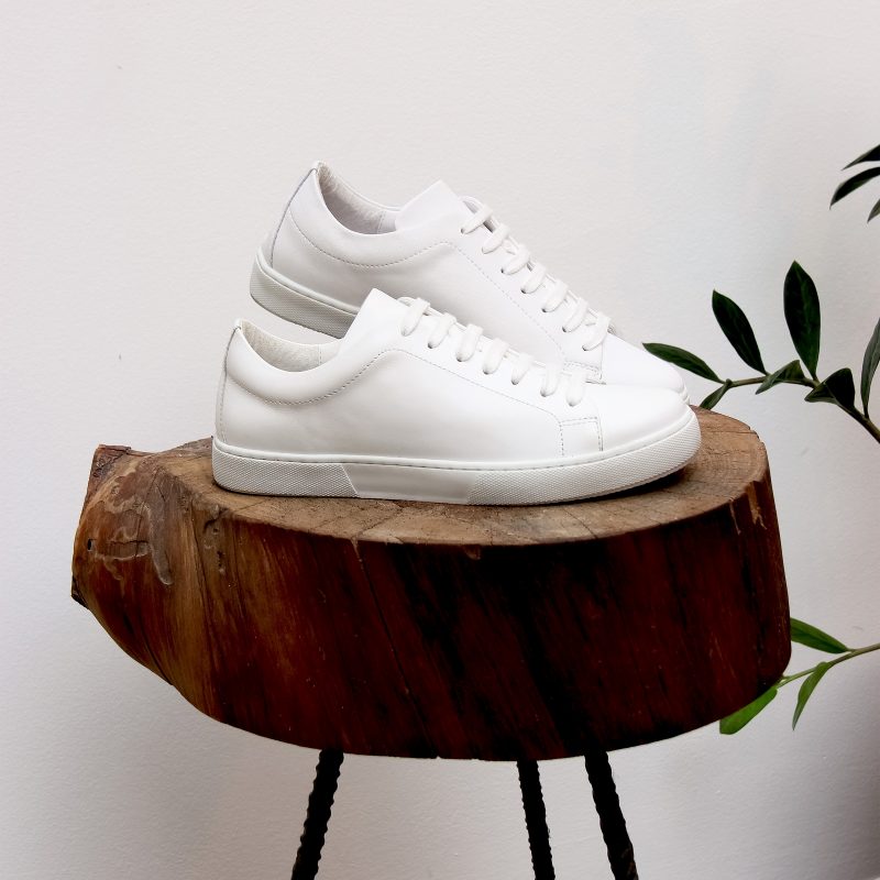 vue vue posee tennis lacet cuir blanc jules & jenn