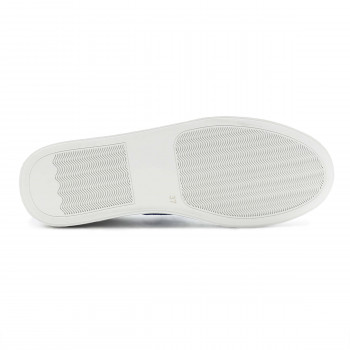vue dessous baskets made in france cuir blanc bleu clair jules & jenn