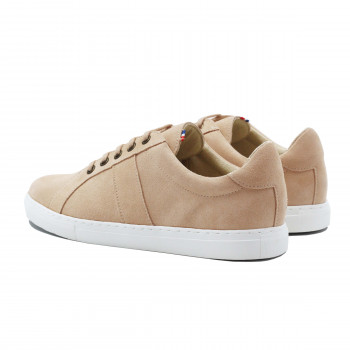 vue arriere baskets made in France cuir daim beige jules & jenn