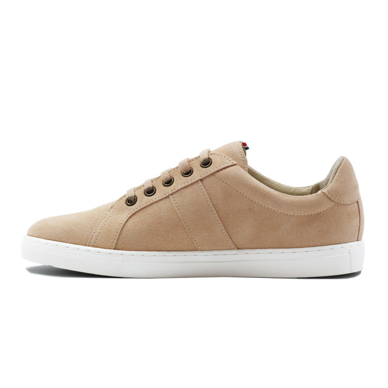 vue interieur baskets made in France cuir daim beige jules & jenn