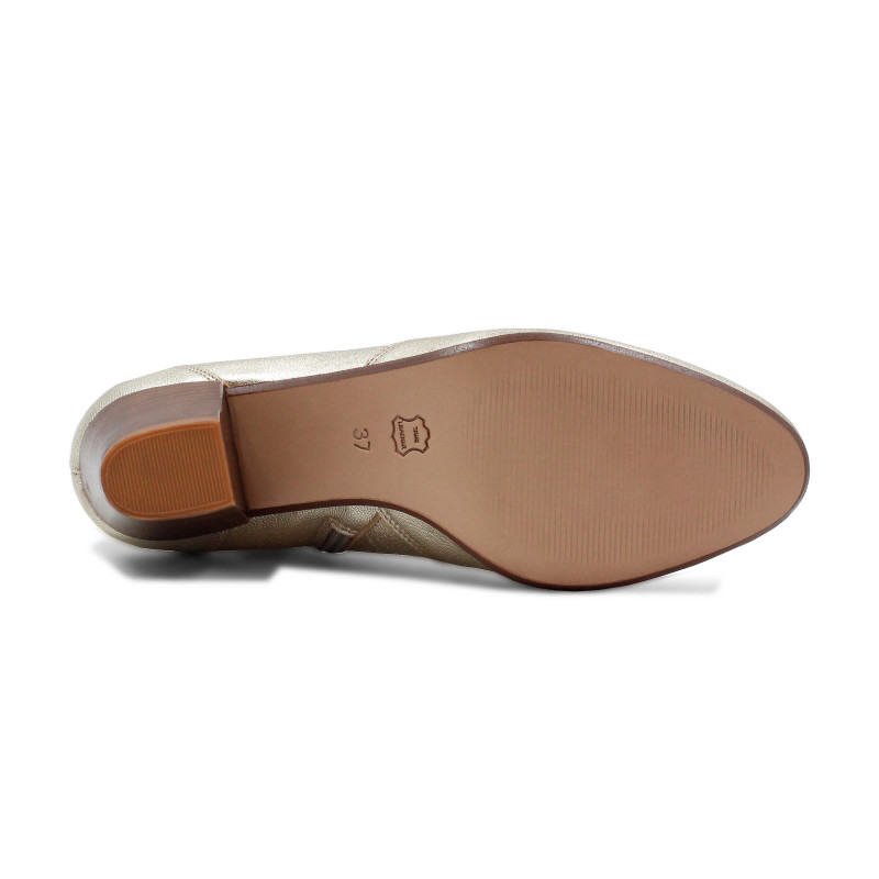 vue dessous bottines cowboy cuir metallisé doré jules & jenn