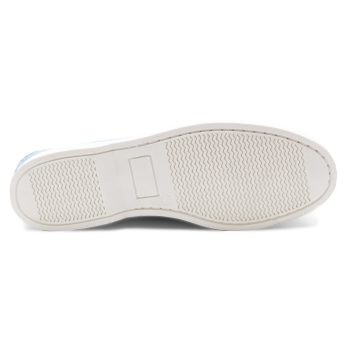 vue dessous chaussure bateau cuir bleu clair JULES & JENN