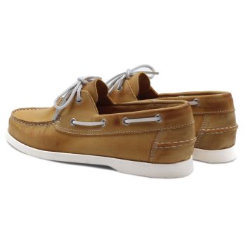 vue arrière chaussures bateau cuir jaune jules & jenn