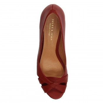 vue dessus escarpins bout ouvert cuir brique jules & jenn