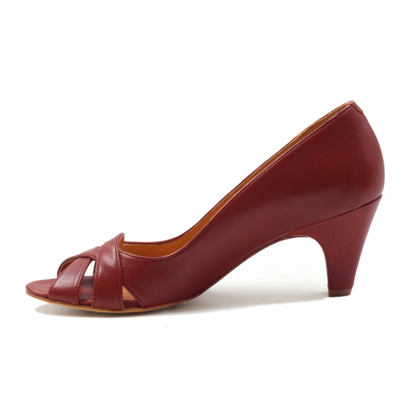 vue interieur escarpins bout ouvert cuir brique jules & jenn