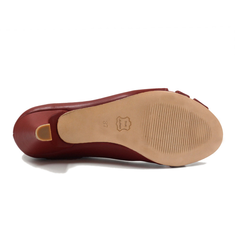 vue dessous escarpins bout ouvert cuir brique jules & jenn