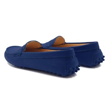 vue arriere mocassins femme cuir graine bleu royal jules & jenn