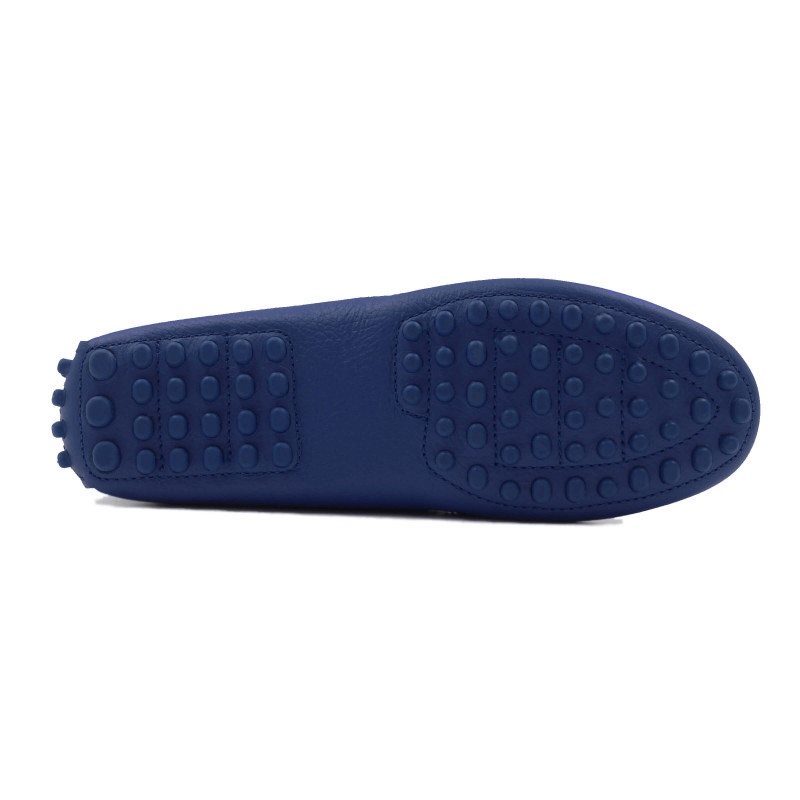 vue dessous mocassins femme cuir graine bleu royal jules & jenn