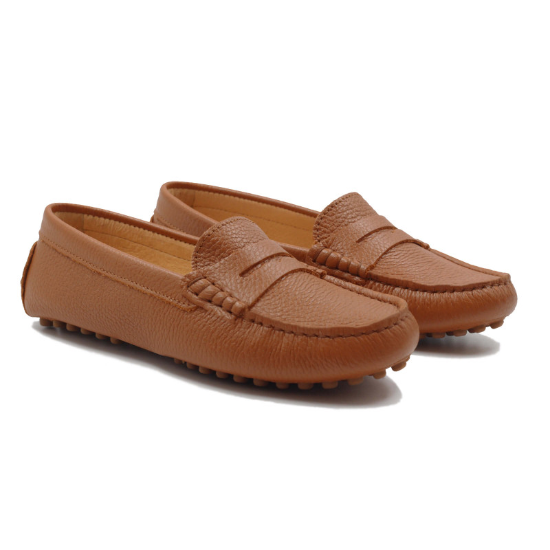 mocassins femme cuir graine camel jules & jenn