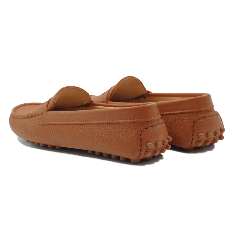 vue arriere mocassins femme cuir graine camel jules & jenn