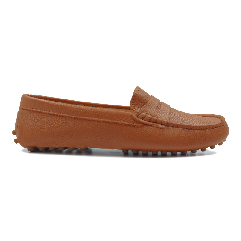 vue exterieur mocassins femme cuir graine camel jules & jenn
