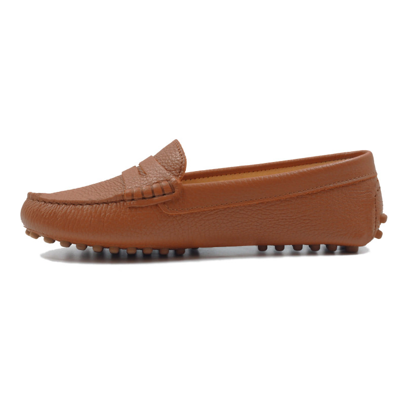 vue interieur mocassins femme cuir graine camel jules & jenn