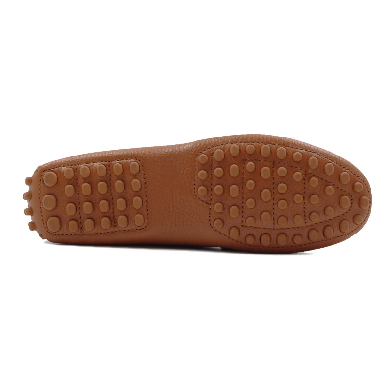 vue dessous mocassins femme cuir graine camel jules & jenn