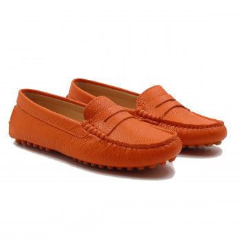 mocassins femme cuir graine orange jules & jenn