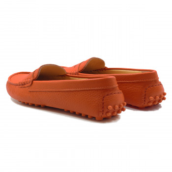 vue arriere mocassins femme cuir graine orange jules & jenn