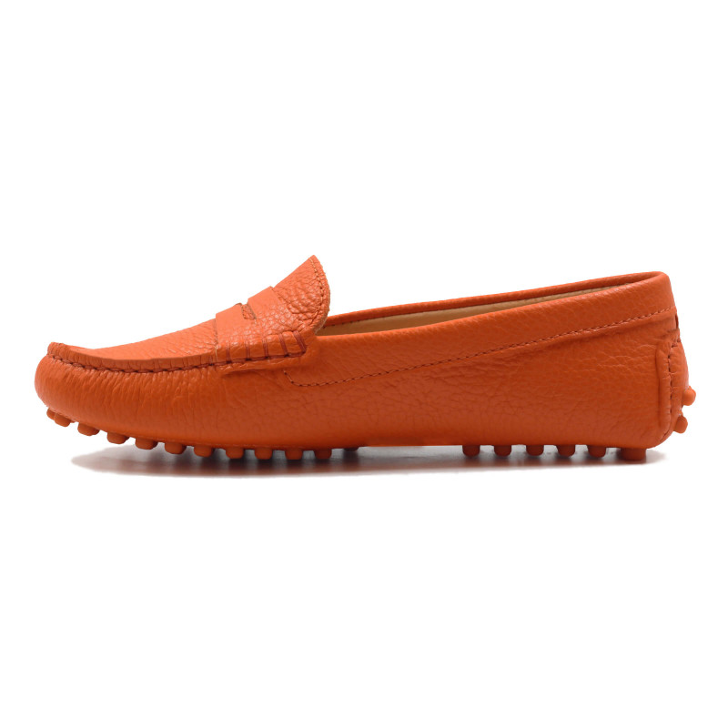 vue interieur mocassins femme cuir graine orange jules & jenn