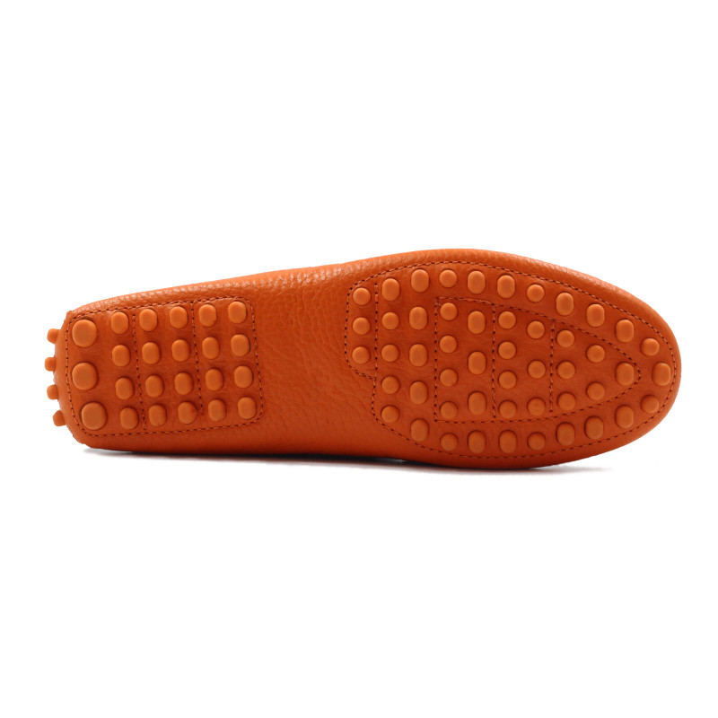 vue dessous mocassins femme cuir graine orange jules & jenn