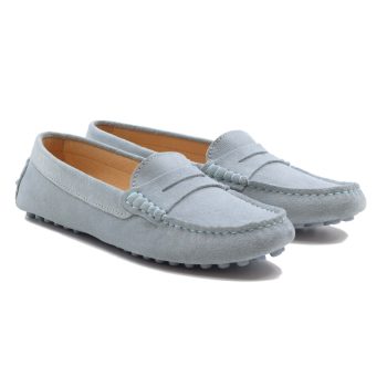 mocassins femme cuir daim bleu clair jules & jenn