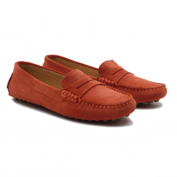 mocassins femme cuir daim brique jules & jenn