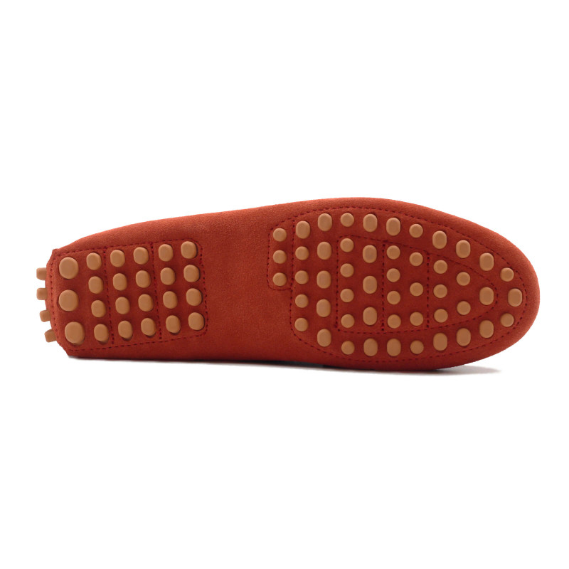 vue dessous mocassins femme cuir daim brique jules & jenn