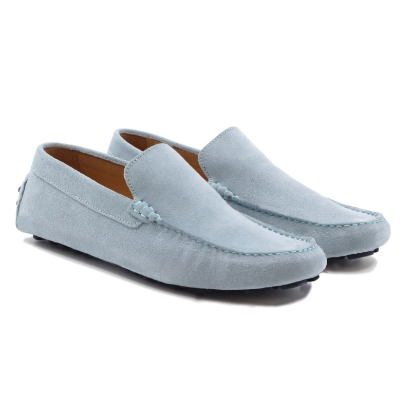 mocassins homme cuir daim bleu clair jules & jenn
