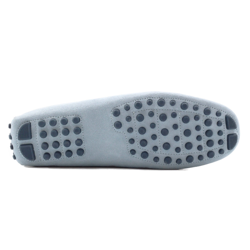 vue dessous mocassins homme cuir daim bleu clair jules & jenn