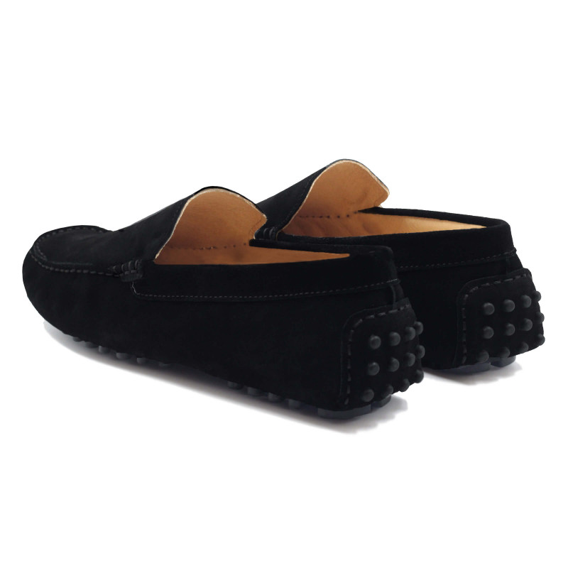 vue arriere vue arriere mocassins homme cuir daim noir jules & jenn