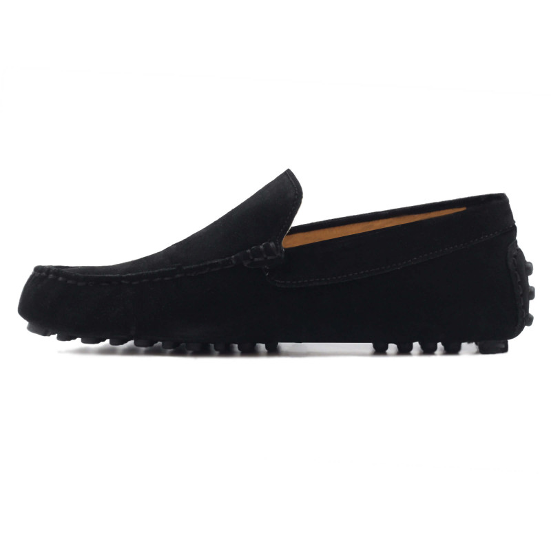 vue interieur vue arriere mocassins homme cuir daim noir jules & jenn
