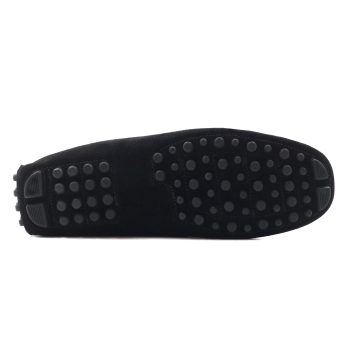 vue arriere mocassins homme cuir daim noir jules & jenn