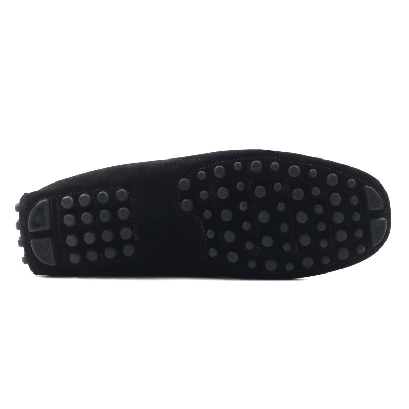 vue arriere mocassins homme cuir daim noir jules & jenn
