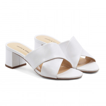 mules cuir blanc JULES & JENN