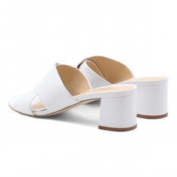 vue arrière mules cuir blanc JULES & JENN