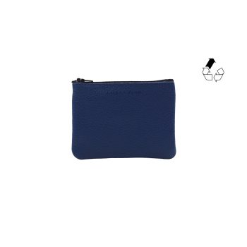 pochette cuir grainé upcyclé bleu royal petit modèle jules & jenn