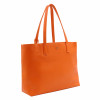 vue cote sac cabas cuir souple graine orange jules & jenn