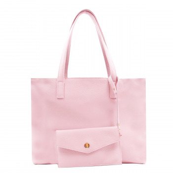 vue arriere sac cabas cuir souple graine rose jules & jenn