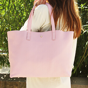 vue posee sac cabas cuir souple graine rose jules & jenn
